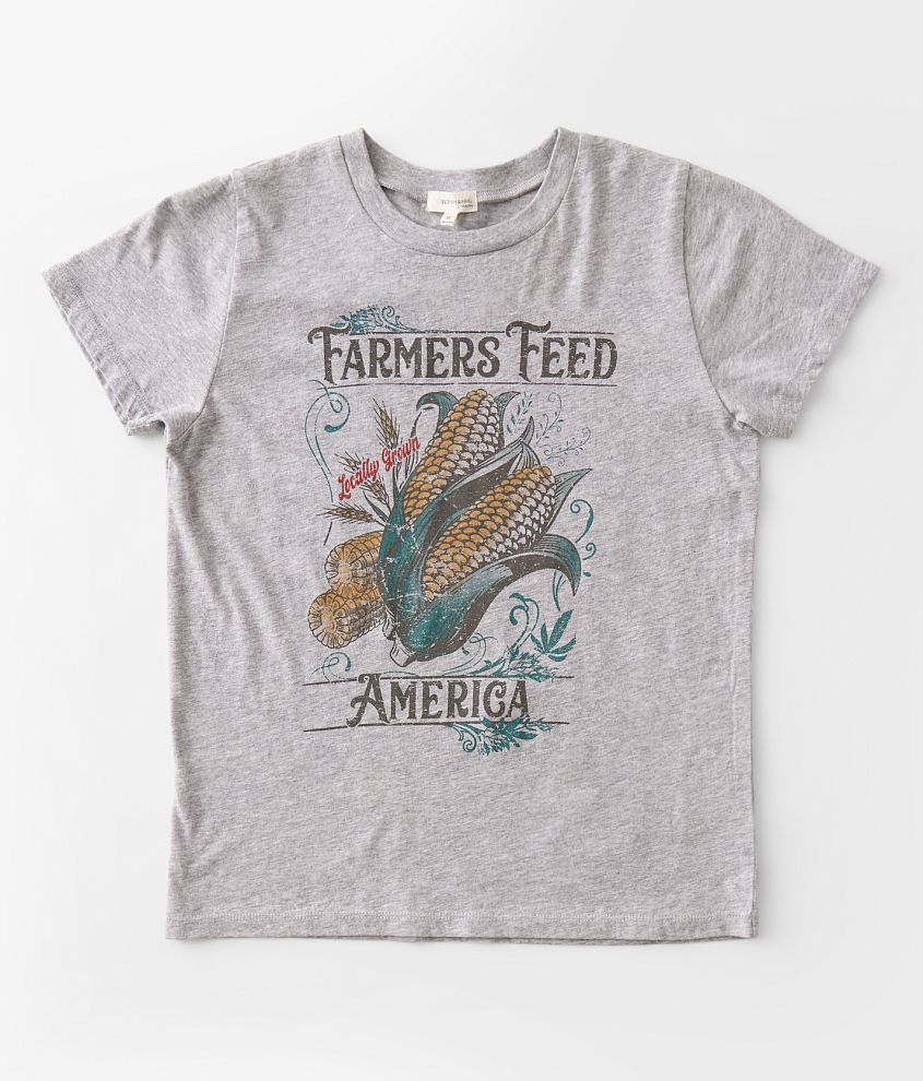 Girls - Modish Rebel Farmers Feed America T-Shirt front view