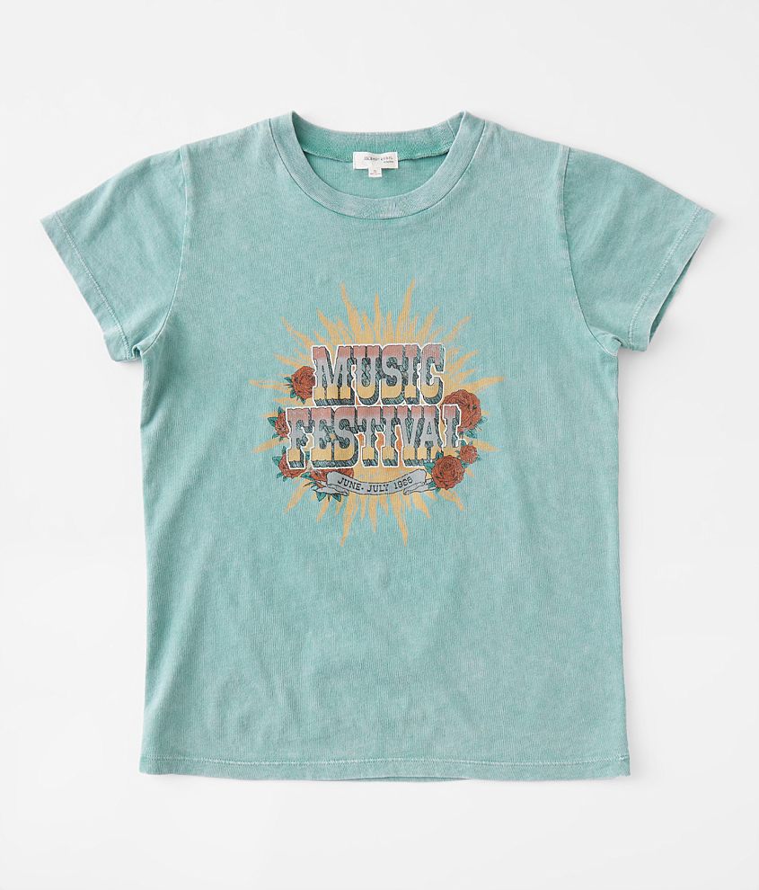 Girls Modish Rebel Music Festival T Shirt Green X Large