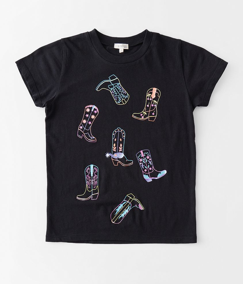 Girls - Modish Rebel Cowgirl Boots T-Shirt front view