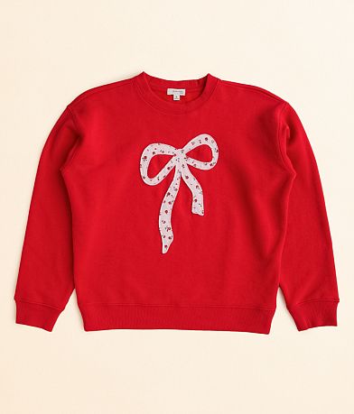Modish Rebel Girls - Floral Bow Pullover front view