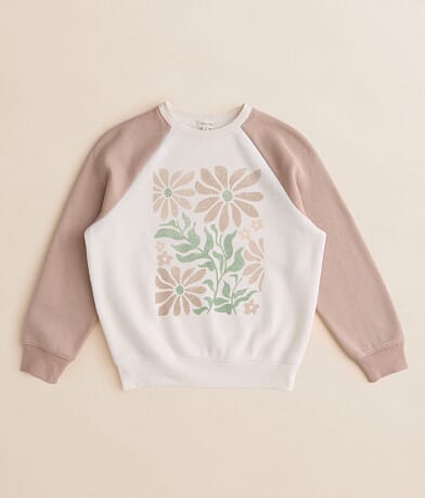 Modish Rebel Girls - Floral Raglan Pullover front view