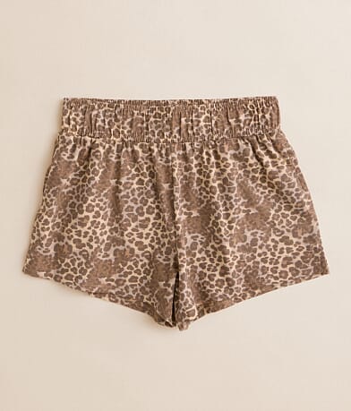 Gilded Intent Girls - Washed Leopard Short front view