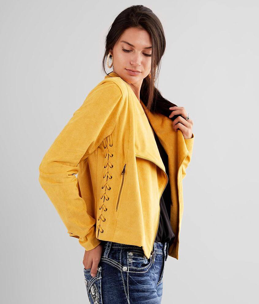 Yellow faux suede on sale jacket