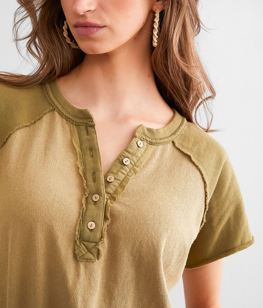 Washed Raglan Henley