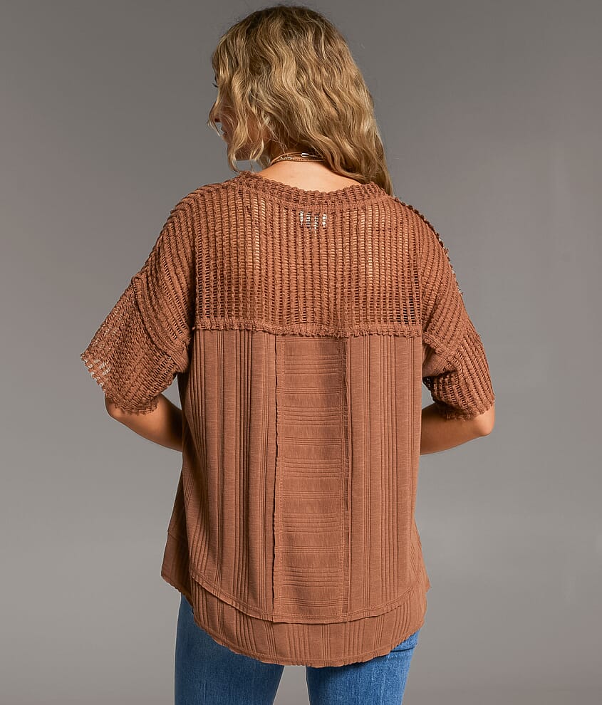 Pieced Open Weave Top