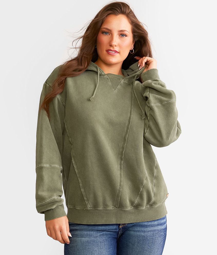 BKE Raw Edge Hooded Sweatshirt - Women's Sweatshirts in Sea Turtle