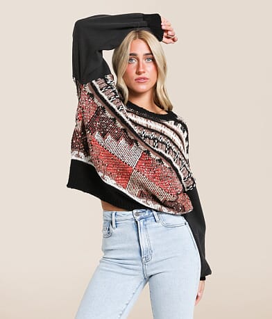 Gilded Intent Mixed Sweater front view
