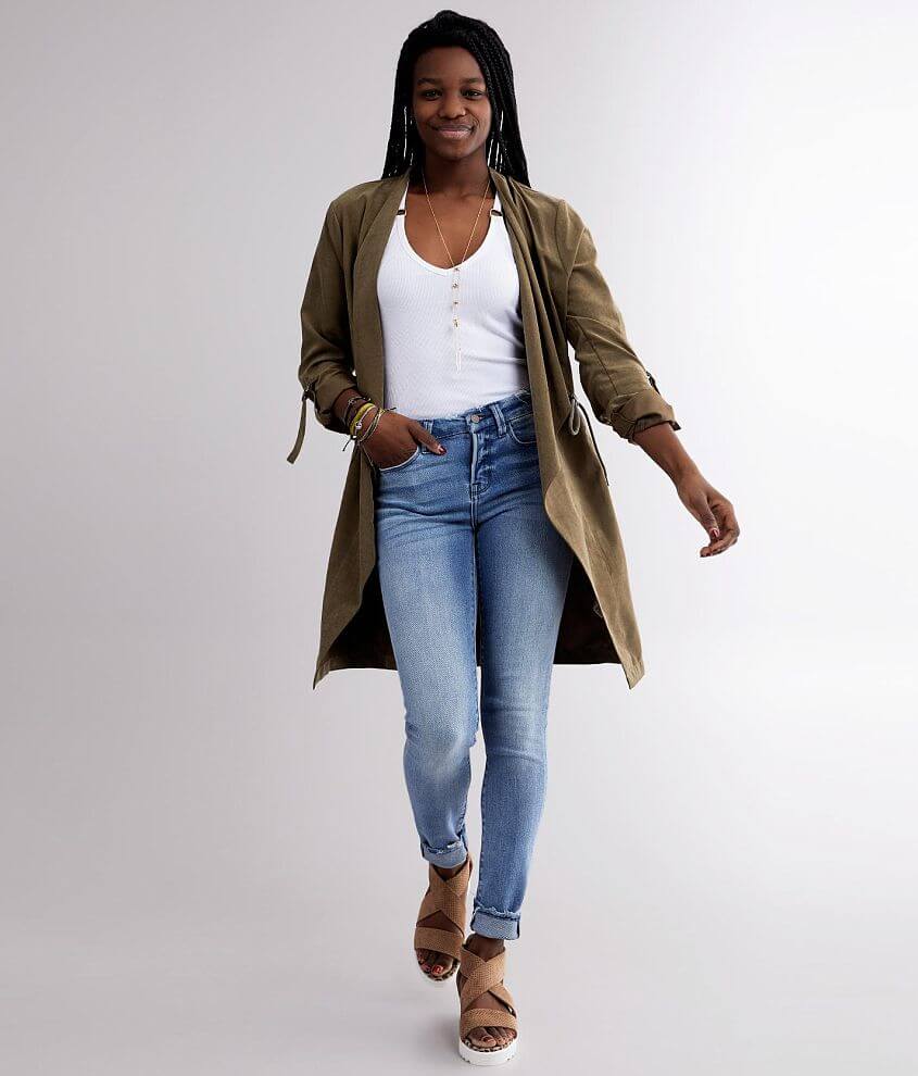 BKE Faux Suede Trench Jacket