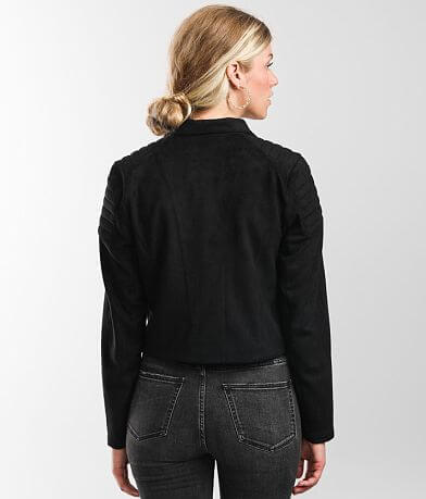 BKE Faux Suede Moto Jacket BACK