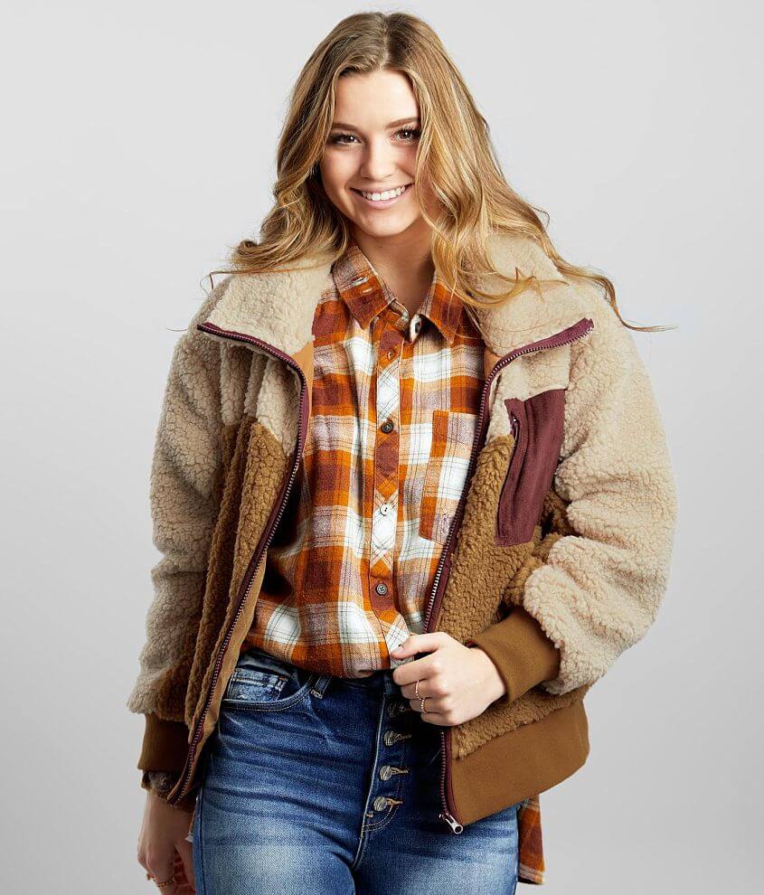 BKE Color Block Sherpa Jacket