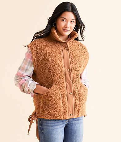 Open SZN Oversized Sherpa Vest full right side view