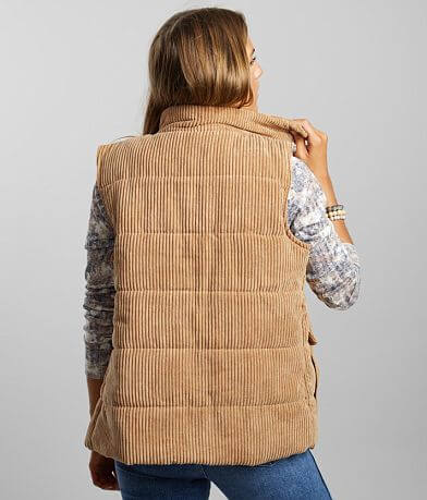 BKE Corduroy Puffer Vest BACK