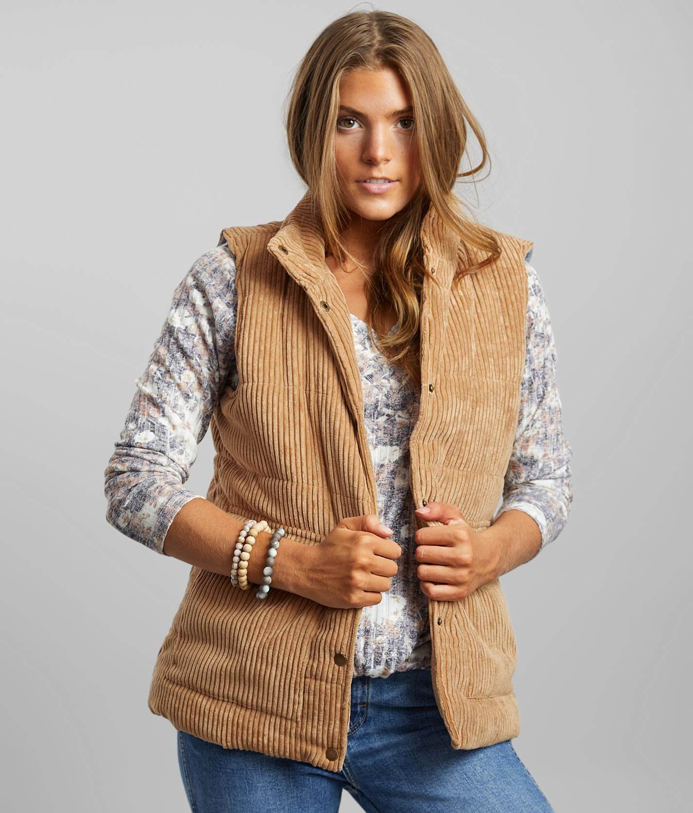 corduroy puffer vest