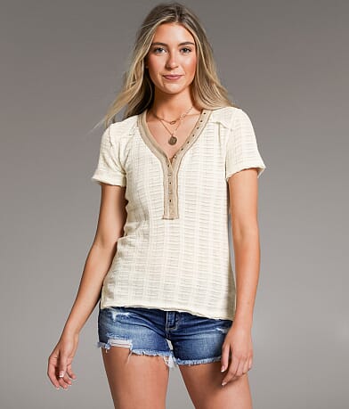 BKE Open Weave Henley FULL_RIGHT_SIDE
