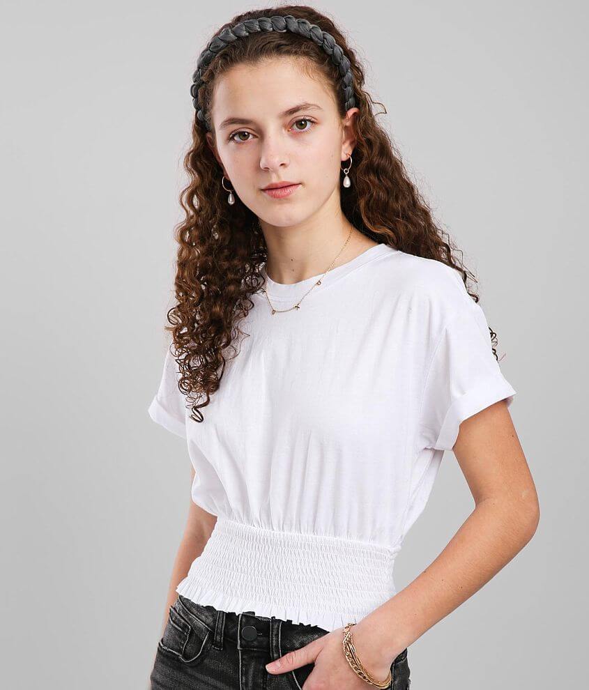 FITZ + EDDI Smocked Hem Top - Women's Shirts/Blouses in White | Buckle