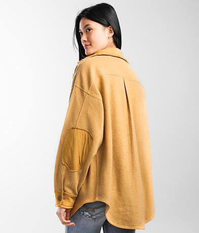 BKE Reverse Fleece Shacket BACK