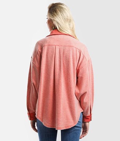 BKE Reverse Fleece Shacket BACK