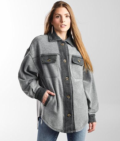 BKE Reverse Fleece Shacket FULL_RIGHT_SIDE