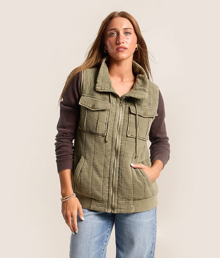 Crinkle Quilted Vest