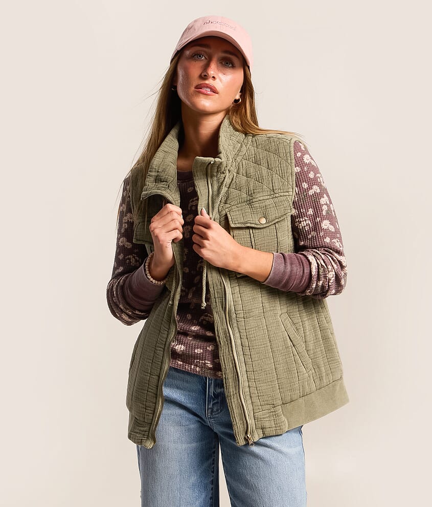 Crinkle Quilted Vest - thumbnail 2