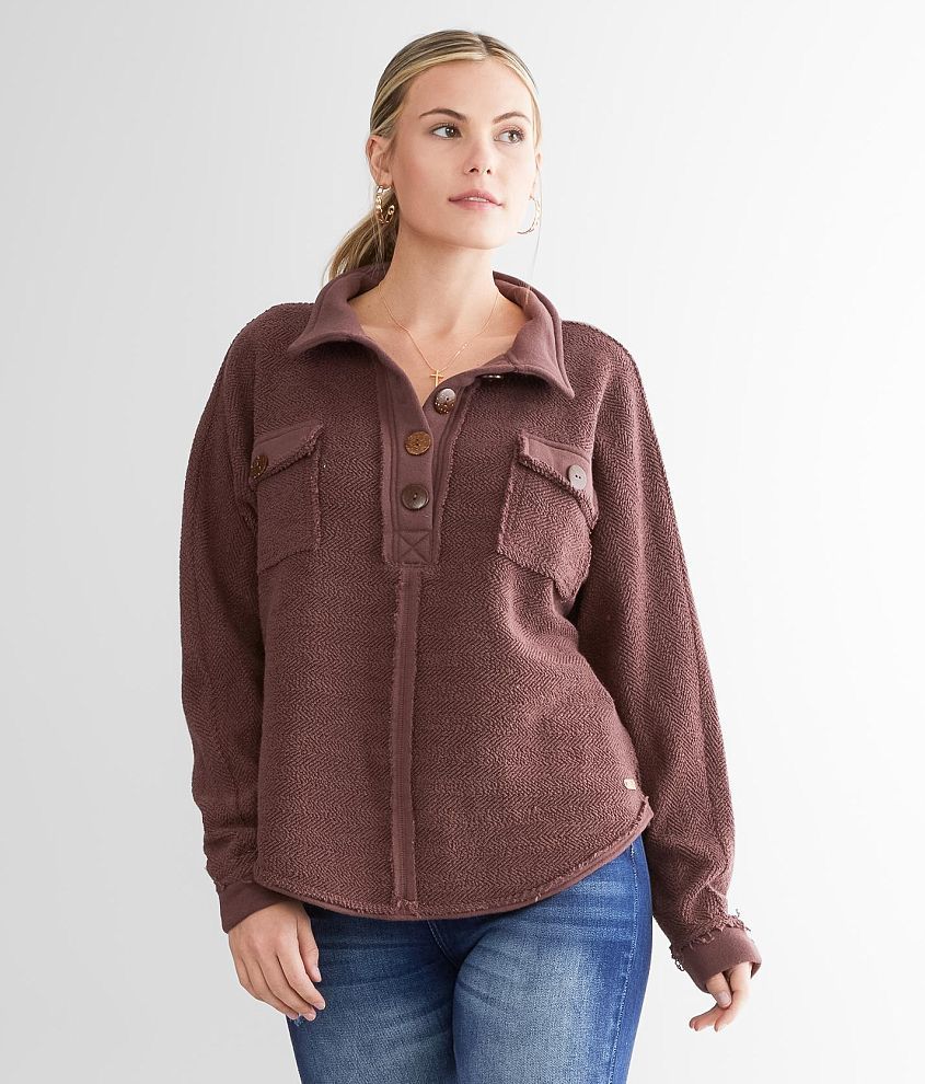 BKE French Terry Henley Pullover front view