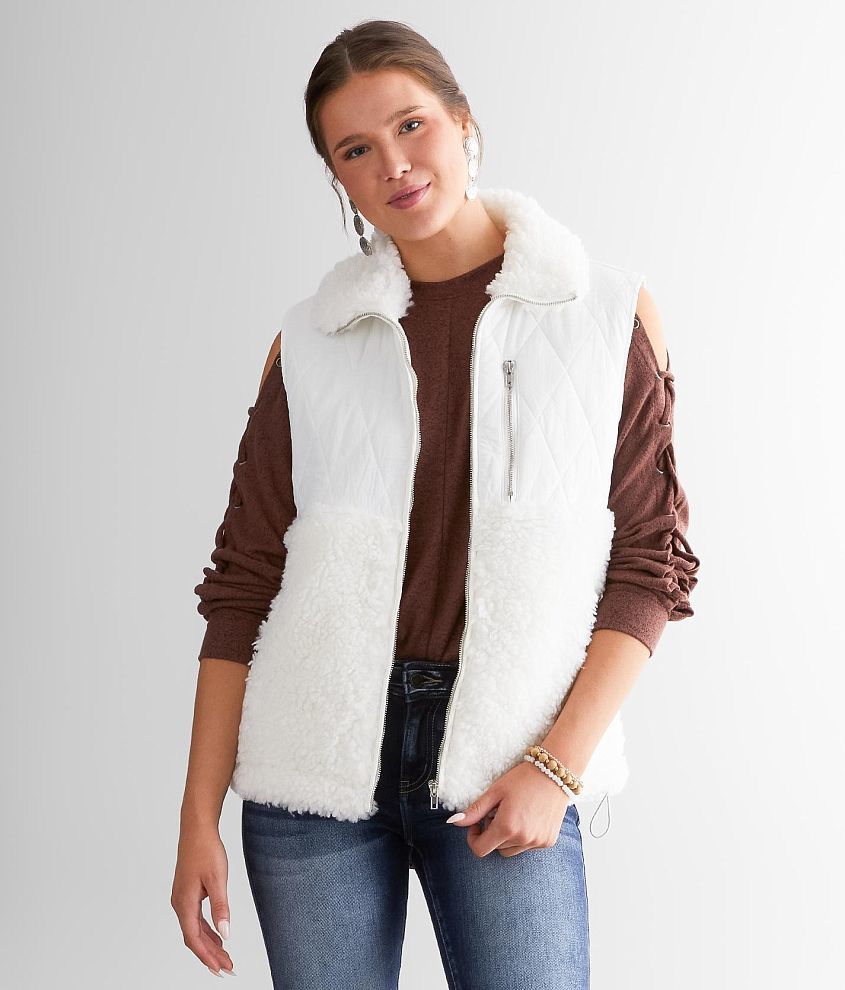 White on sale sherpa vest