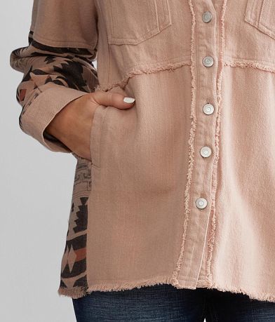 BKE Pieced Denim Hooded Shacket MISC_DETAIL_1