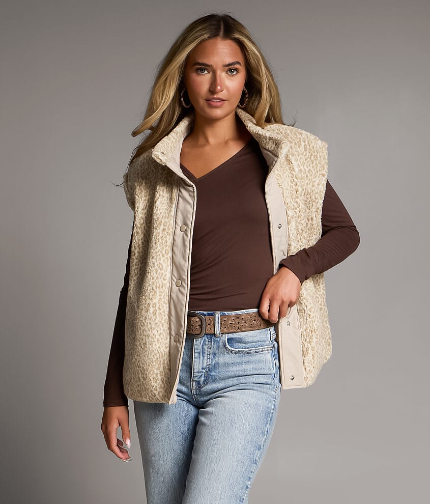 Leopard Sherpa Vest