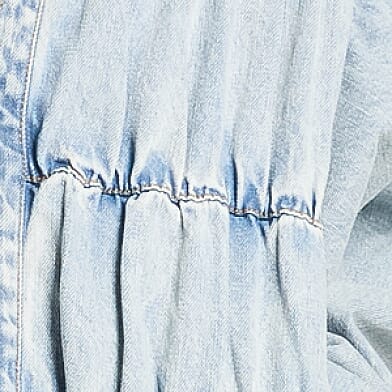 Ruched Denim Bomber Jacket thumbnail 6