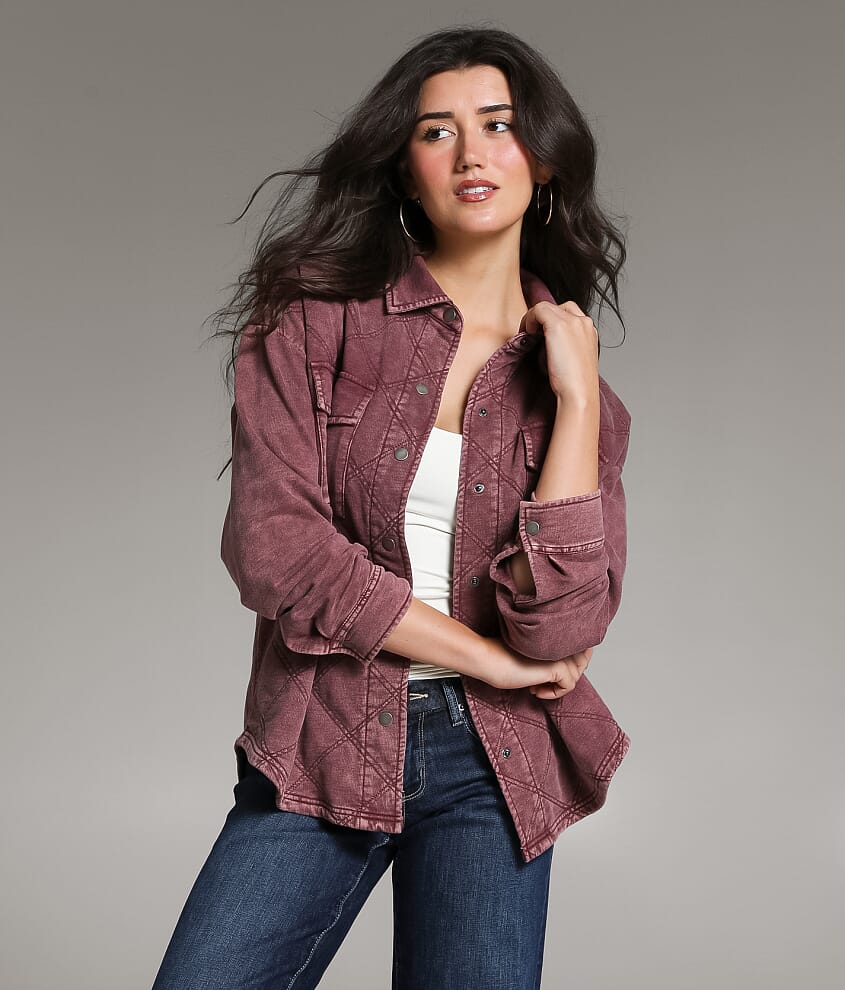 Quilted Knit Shacket - thumbnail 2