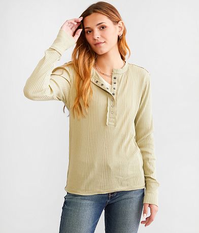 BKE Varigated Rib Henley FULL_RIGHT_SIDE