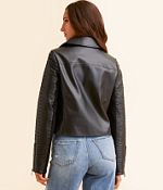 Open SZN Faux Leather Moto Cropped Jacket - Women's Coats