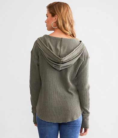BKE Washed Thermal Hoodie back view