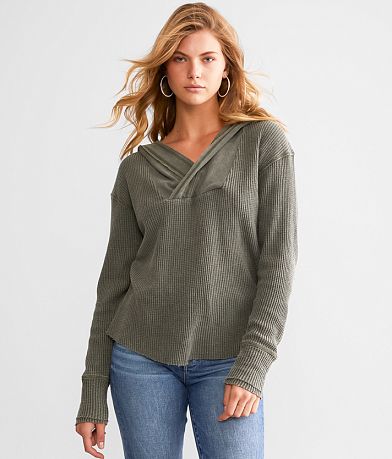 BKE Washed Thermal Hoodie full left side view