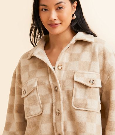 Open SZN Checkered Fleece Shacket misc detail 1 view