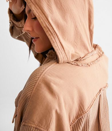 BKE Oversized Waffle Knit Hooded Shirt misc detail 1 view