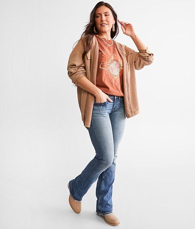 BKE Oversized Waffle Knit Hooded Shirt misc detail 3 view