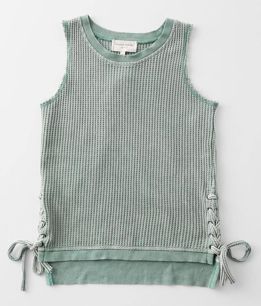 Girls - Gilded Intent Waffle Knit Tank Top front view