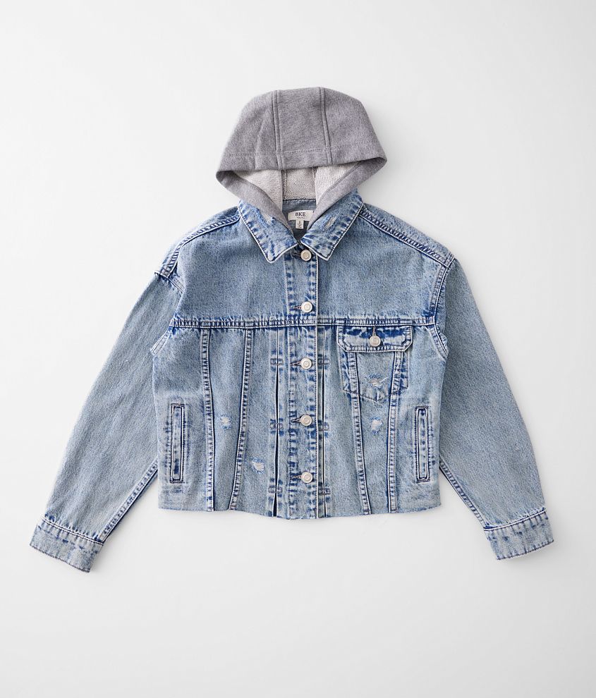 Girls - BKE Hooded Denim Jacket - Girl's Coats/Jackets in Denim | Buckle