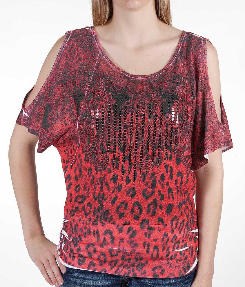 Daytrip Lace Animal Top front view