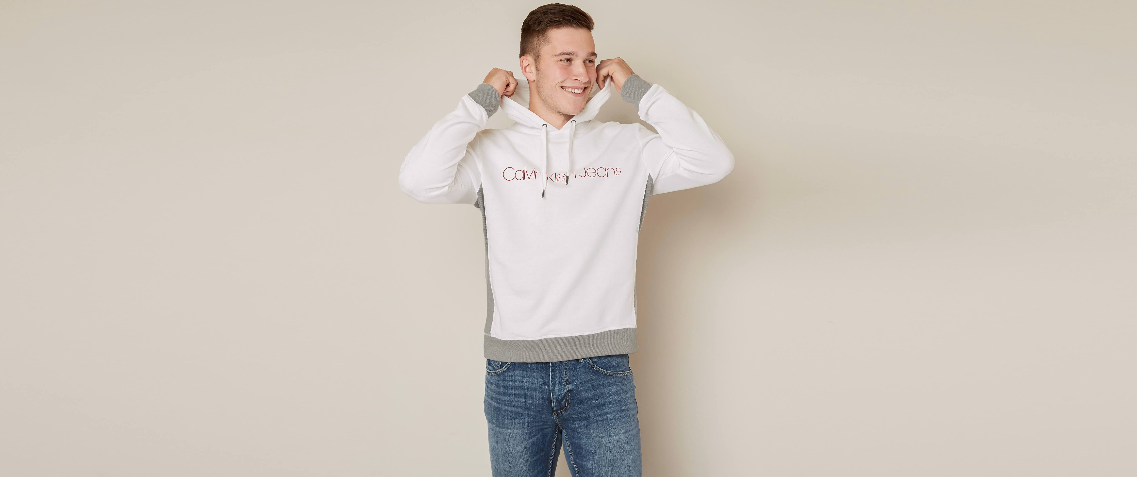 Calvin Klein Color Block Hooded Sweatshirt Clothing in White