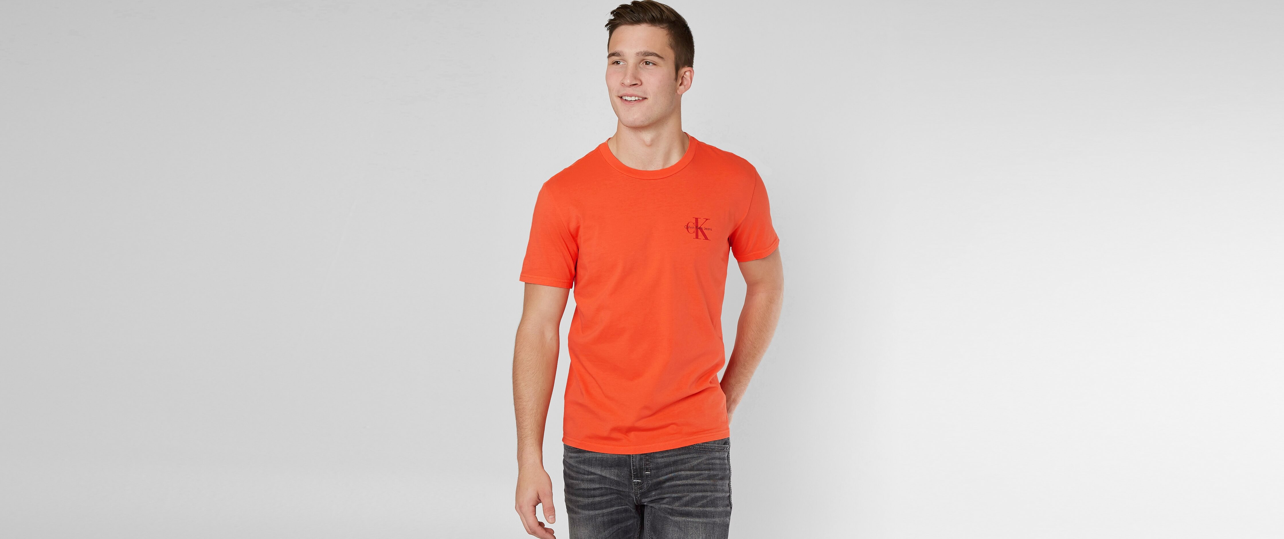 calvin klein orange t shirt