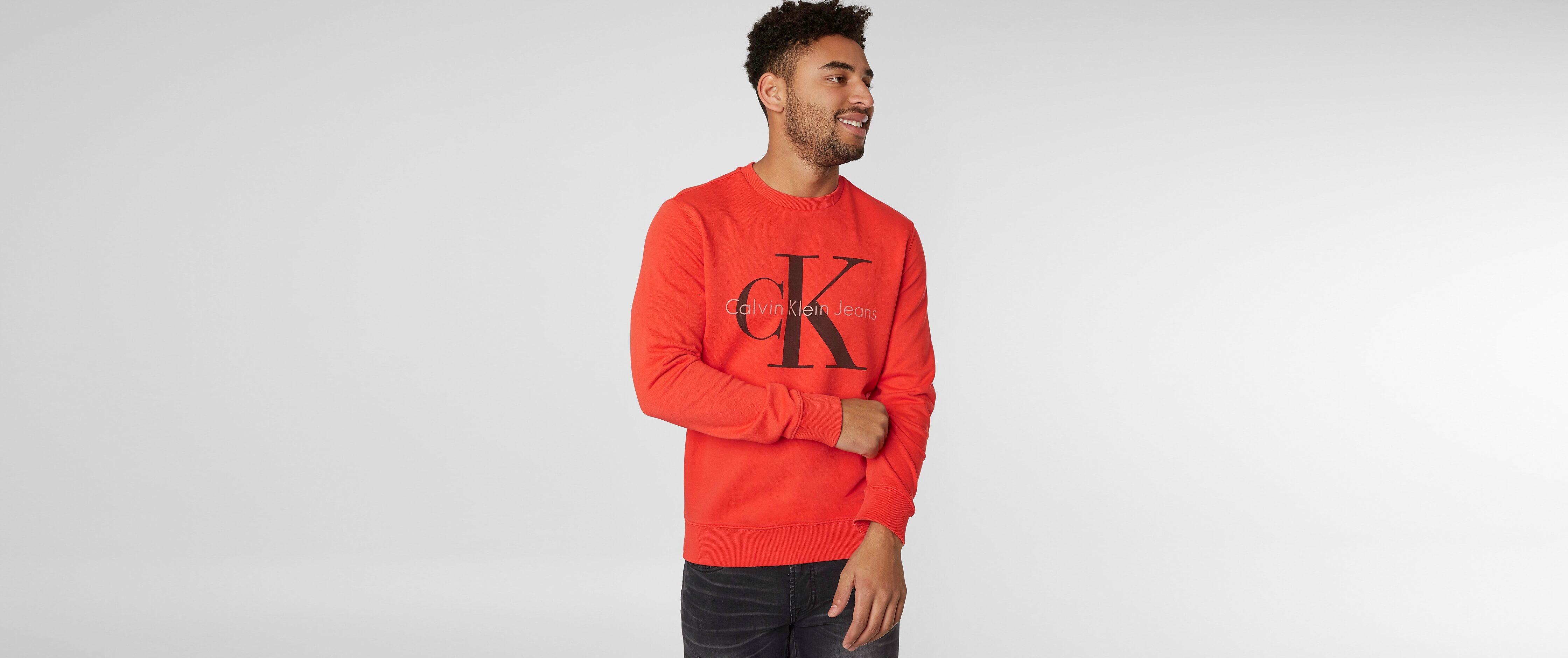 red calvin klein sweatshirt