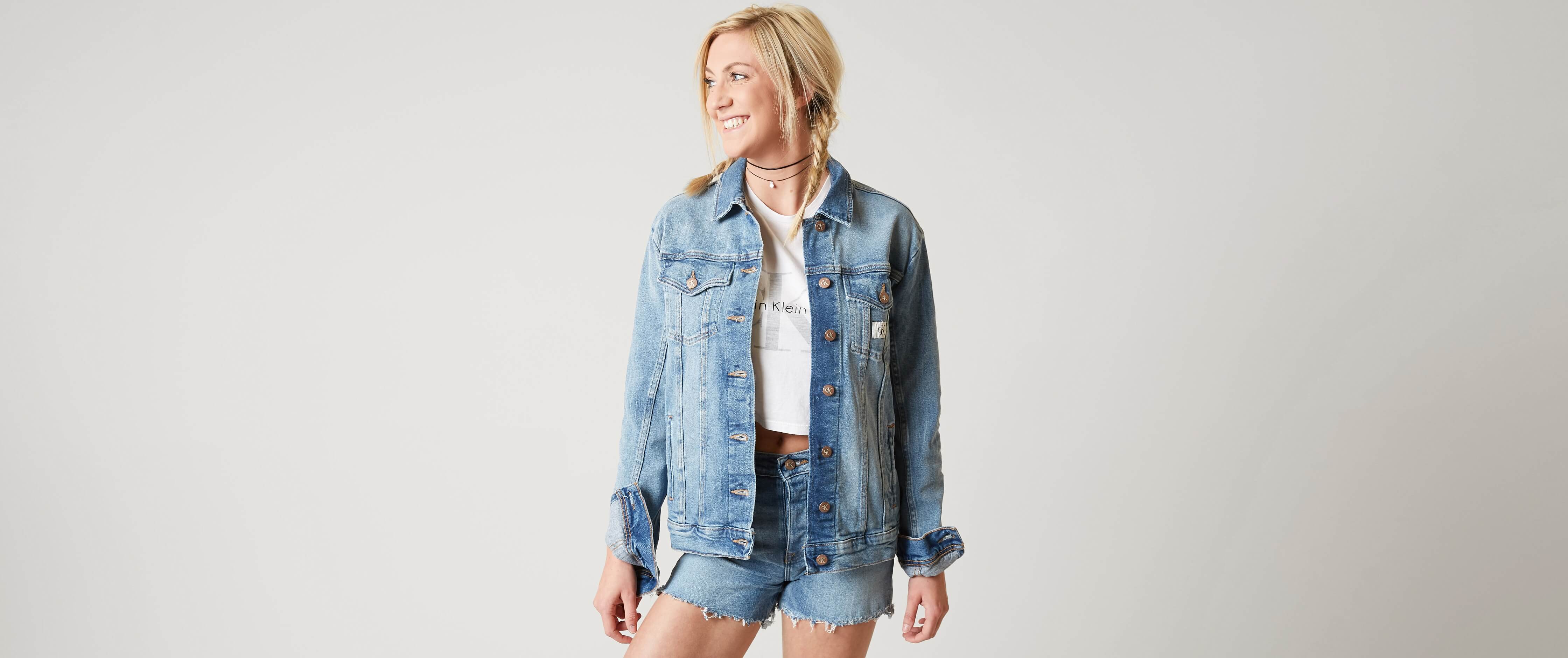 calvin klein women's denim trucker jacket