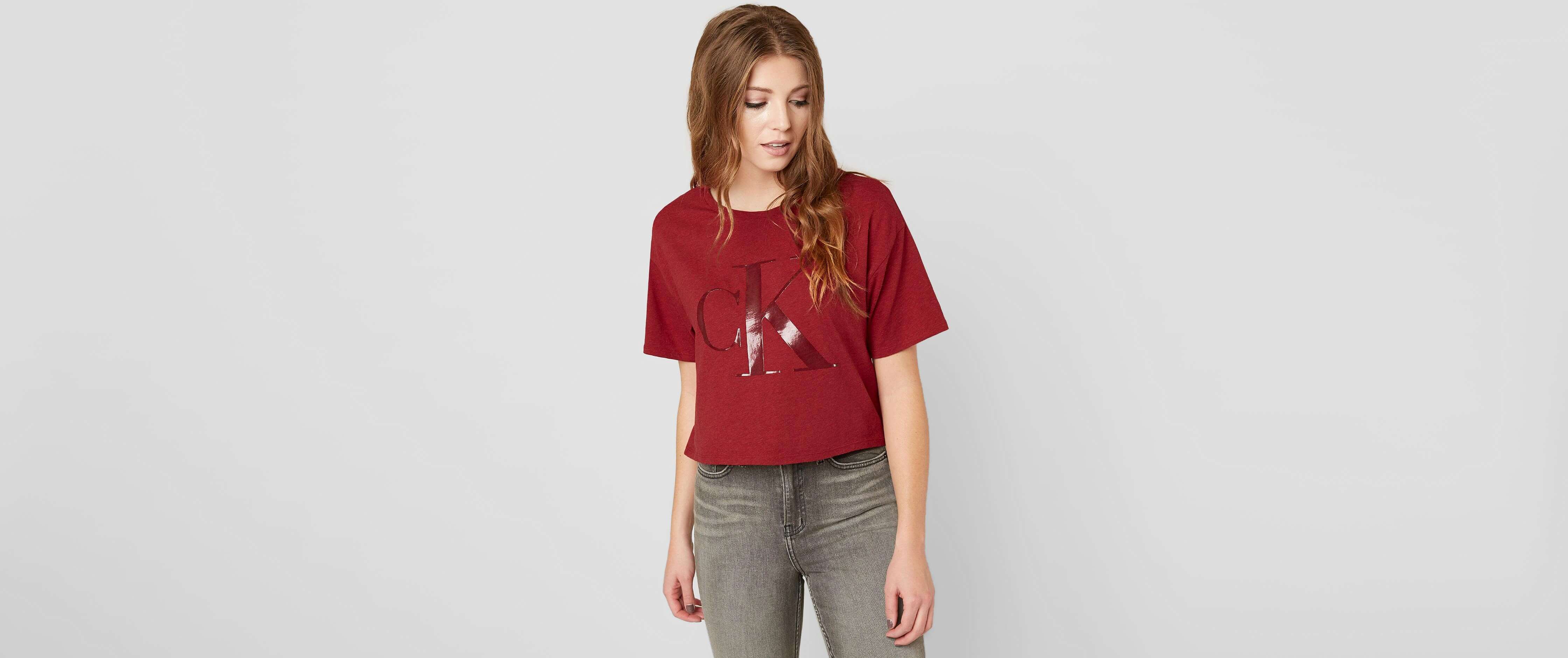 calvin klein red t shirt womens