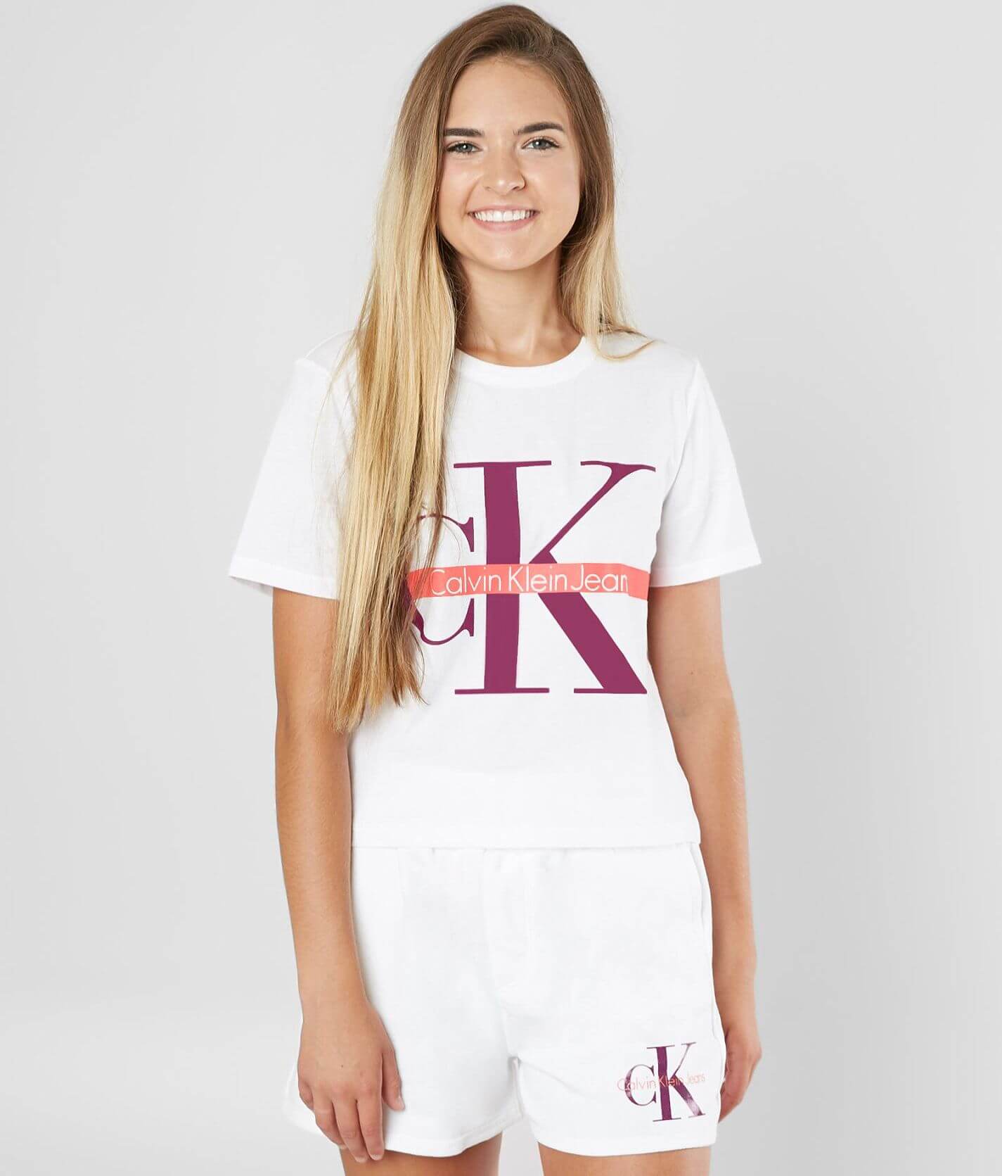 Calvin Klein Logo T-Shirt - Women's T-Shirts in White | Buckle