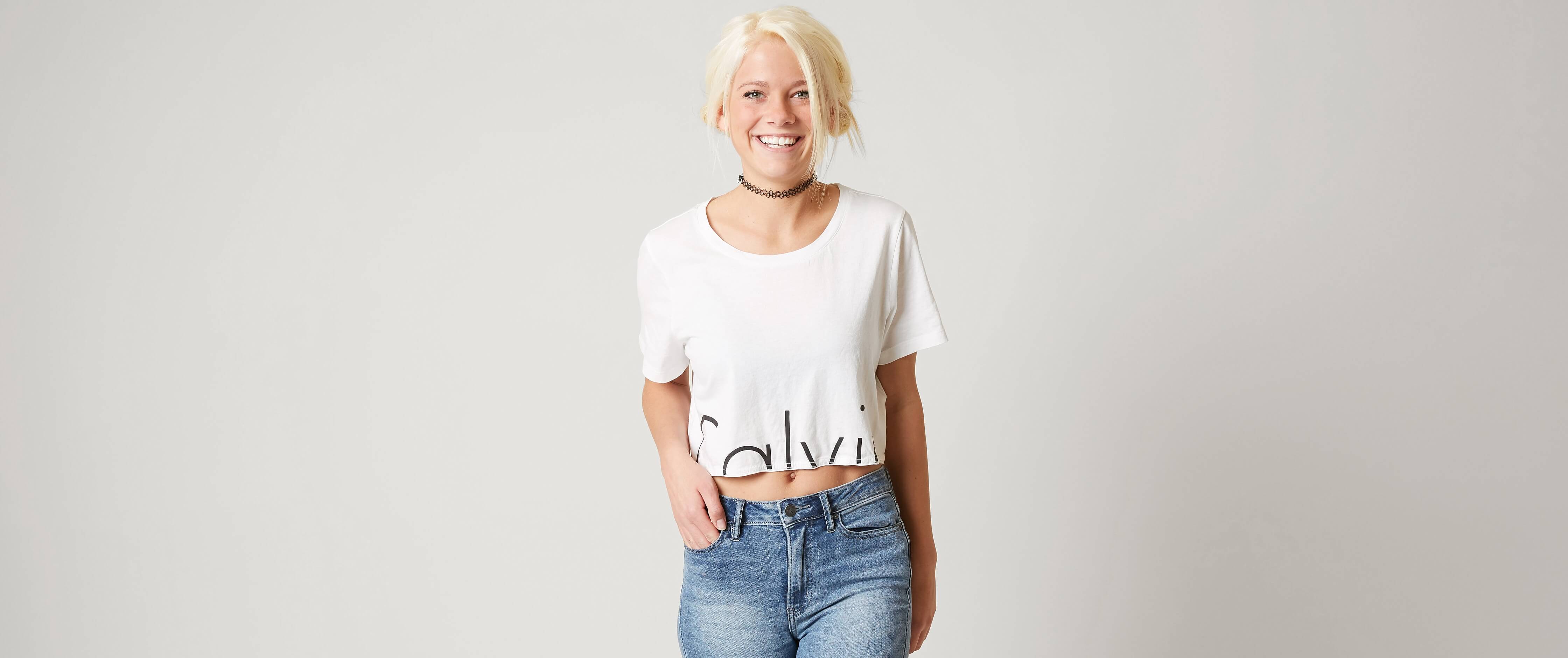 calvin klein cropped tshirt