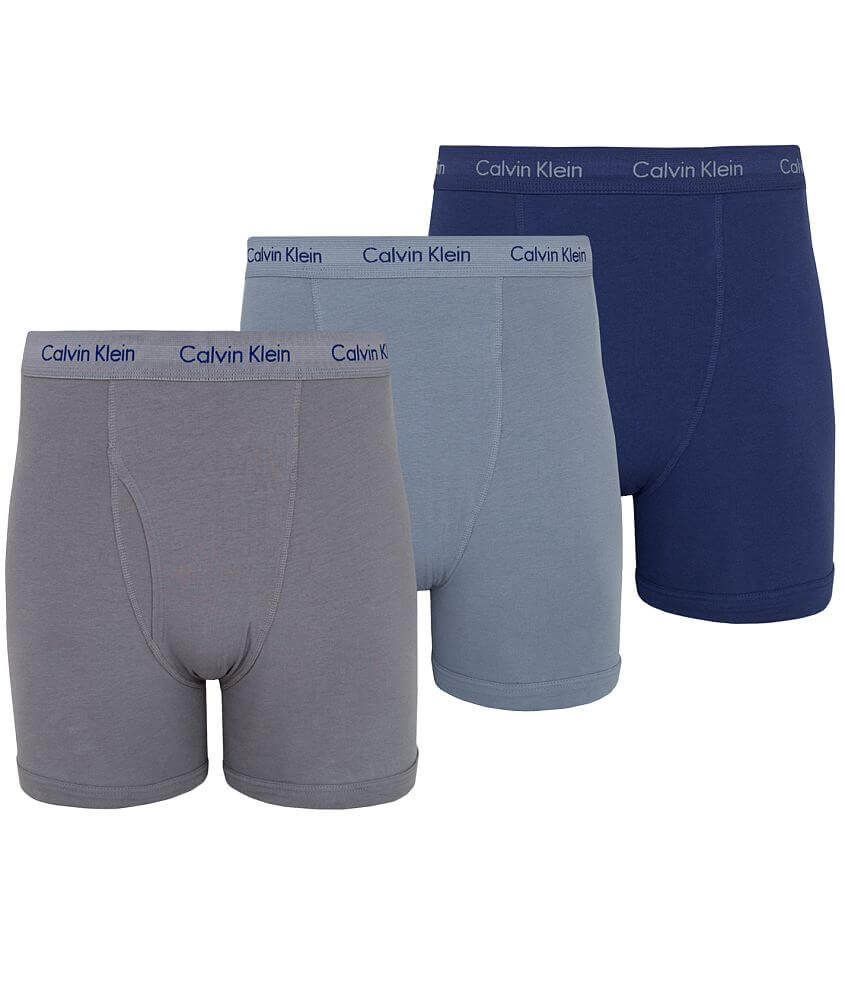 Calvin Klein 3 Pack Stretch Boxer Briefs - Men's Boxers in Blue