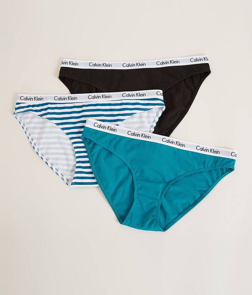 Calvin Klein 3 Pack Bikini Underwear - Women's Intimates in Black Mesmerize  Stripe | Buckle