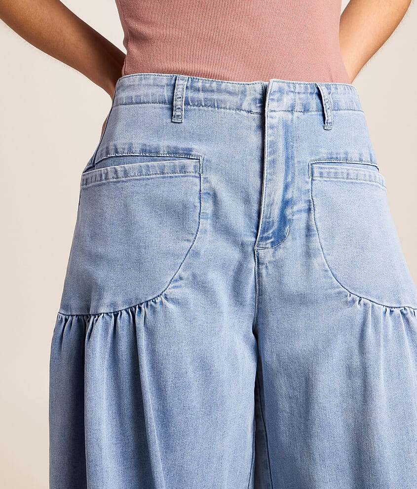 High Rise Wide Leg Cinch Stretch Pant